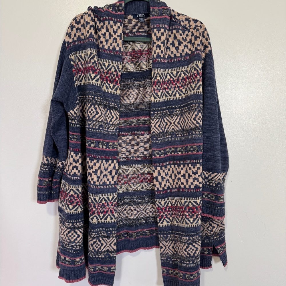 Chaps Women's Southwestern Patterned Cardigan, Size 2X